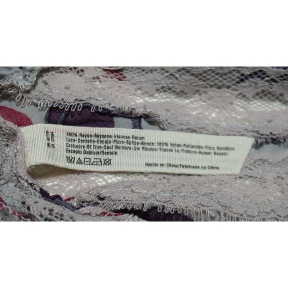 Intimately Free People Womens S Trapezoid Slip Dress Gray Floral Boho Romantic - Picture 5 of 7
